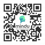 QR-Code für den Download der mindu-App im Apple App Store oder Google Play Store.